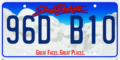 SD license plate 96DB10