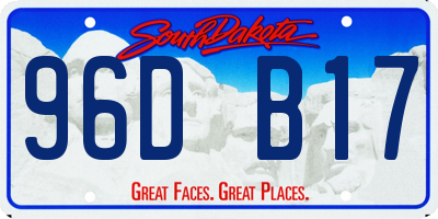 SD license plate 96DB17