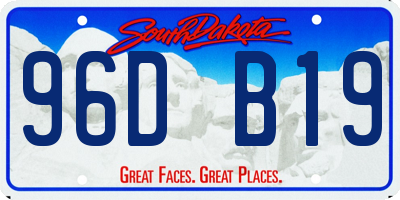 SD license plate 96DB19