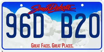 SD license plate 96DB20