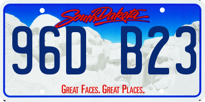 SD license plate 96DB23