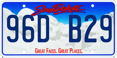 SD license plate 96DB29