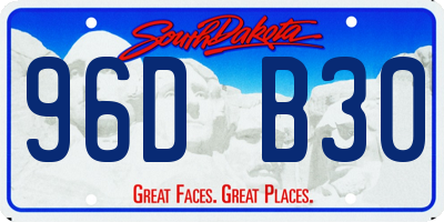 SD license plate 96DB30