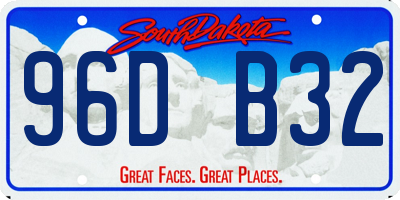 SD license plate 96DB32