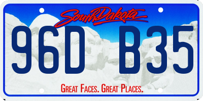 SD license plate 96DB35