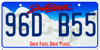 SD license plate 96DB55