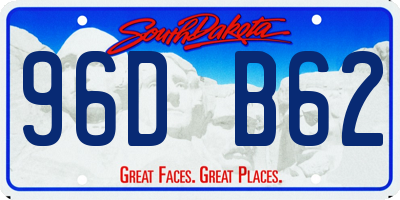 SD license plate 96DB62