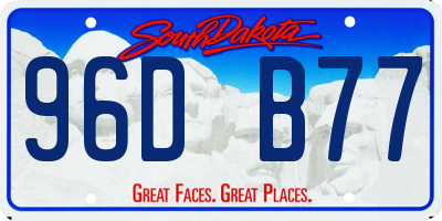 SD license plate 96DB77