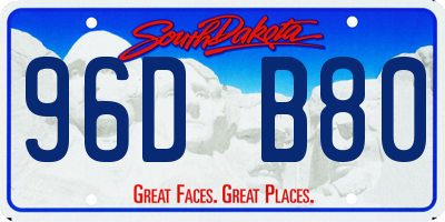 SD license plate 96DB80