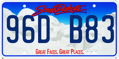 SD license plate 96DB83