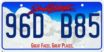SD license plate 96DB85