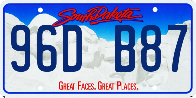 SD license plate 96DB87