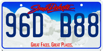 SD license plate 96DB88