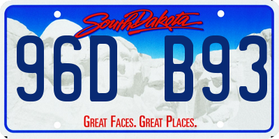 SD license plate 96DB93