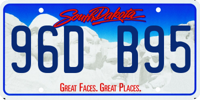 SD license plate 96DB95