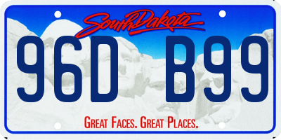 SD license plate 96DB99