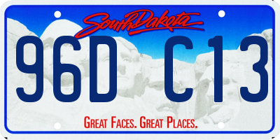 SD license plate 96DC13