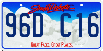 SD license plate 96DC16