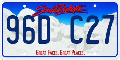 SD license plate 96DC27