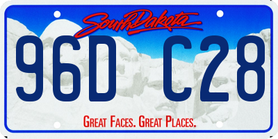 SD license plate 96DC28
