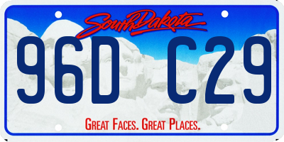 SD license plate 96DC29