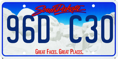 SD license plate 96DC30