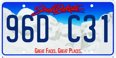 SD license plate 96DC31