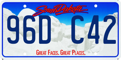SD license plate 96DC42
