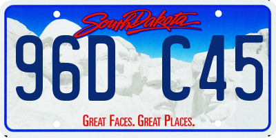 SD license plate 96DC45