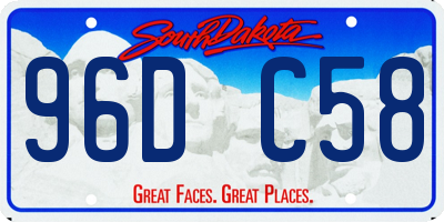 SD license plate 96DC58