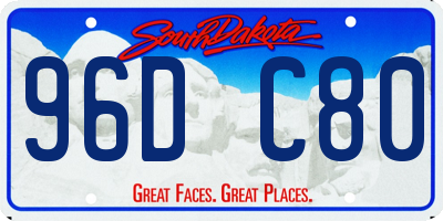 SD license plate 96DC80