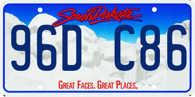 SD license plate 96DC86