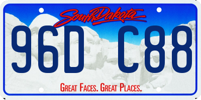 SD license plate 96DC88