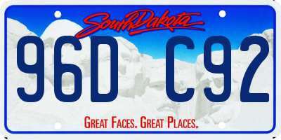 SD license plate 96DC92