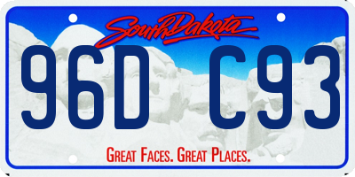 SD license plate 96DC93