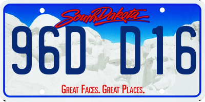 SD license plate 96DD16