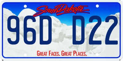 SD license plate 96DD22