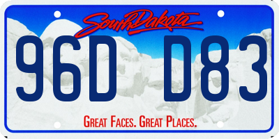SD license plate 96DD83