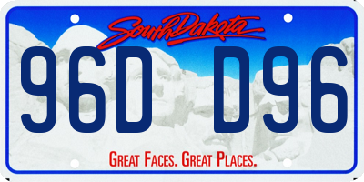 SD license plate 96DD96