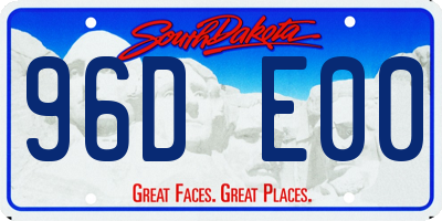 SD license plate 96DE00