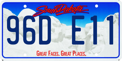 SD license plate 96DE11