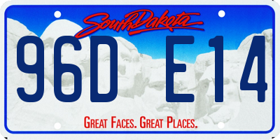 SD license plate 96DE14