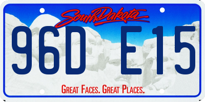 SD license plate 96DE15