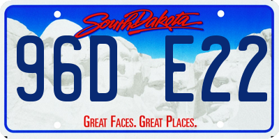 SD license plate 96DE22