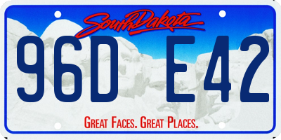 SD license plate 96DE42