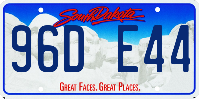 SD license plate 96DE44