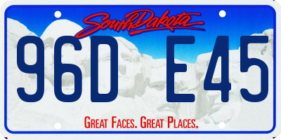 SD license plate 96DE45