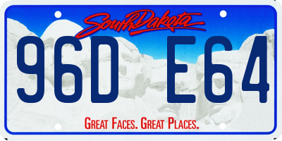 SD license plate 96DE64