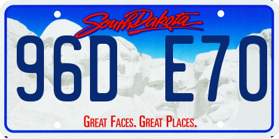 SD license plate 96DE70