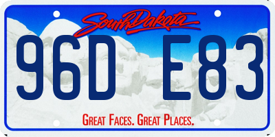SD license plate 96DE83